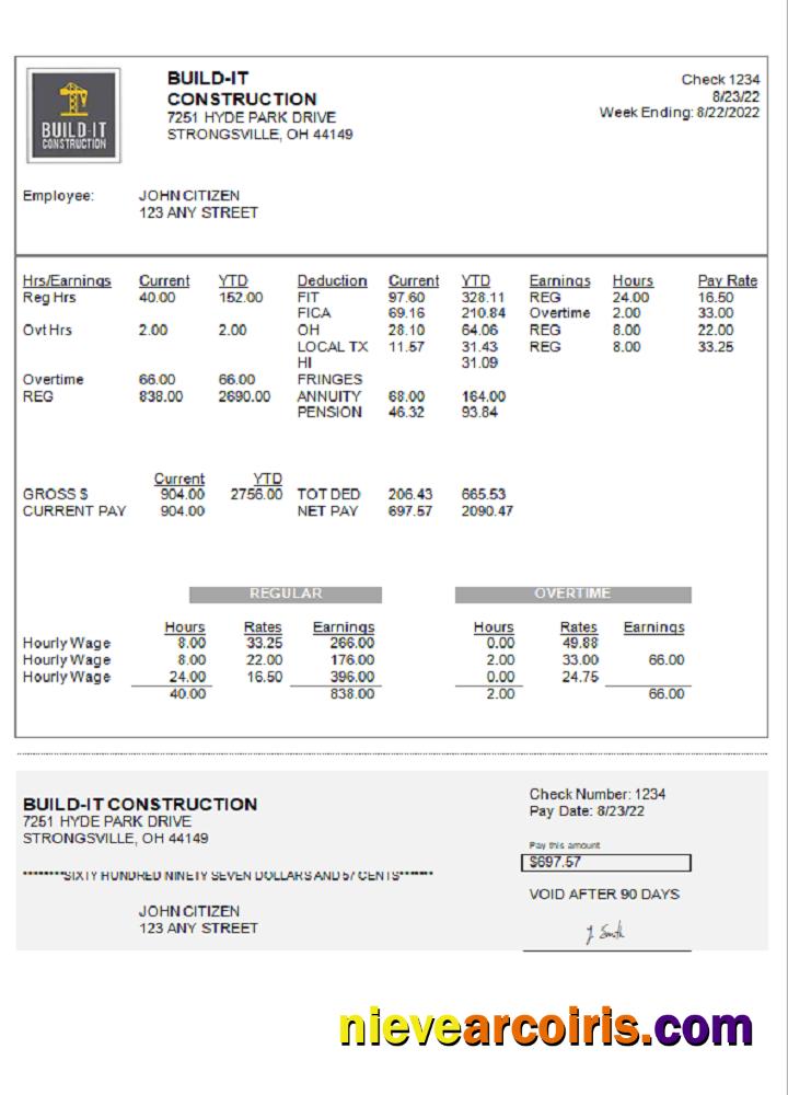 USA Ohio construction company earnings statement